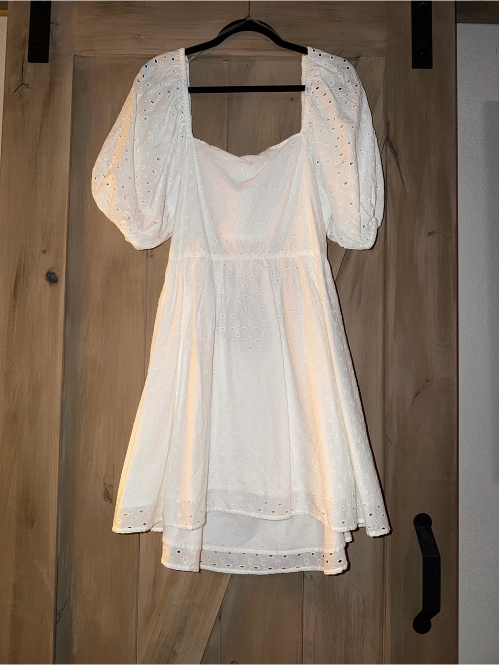 a new day White Eyelet Puff-Sleeve Mini Dress